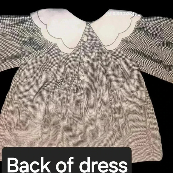 Sophie Dess 24 MO Girls Christmas Dinner Dress Smocked Gingham Double Collar - Picture 8 of 8